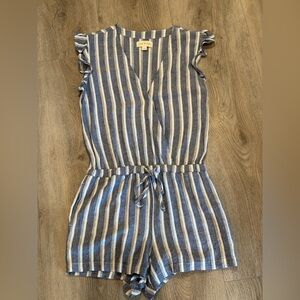 Cloth & Stone Blue and White Striped Top